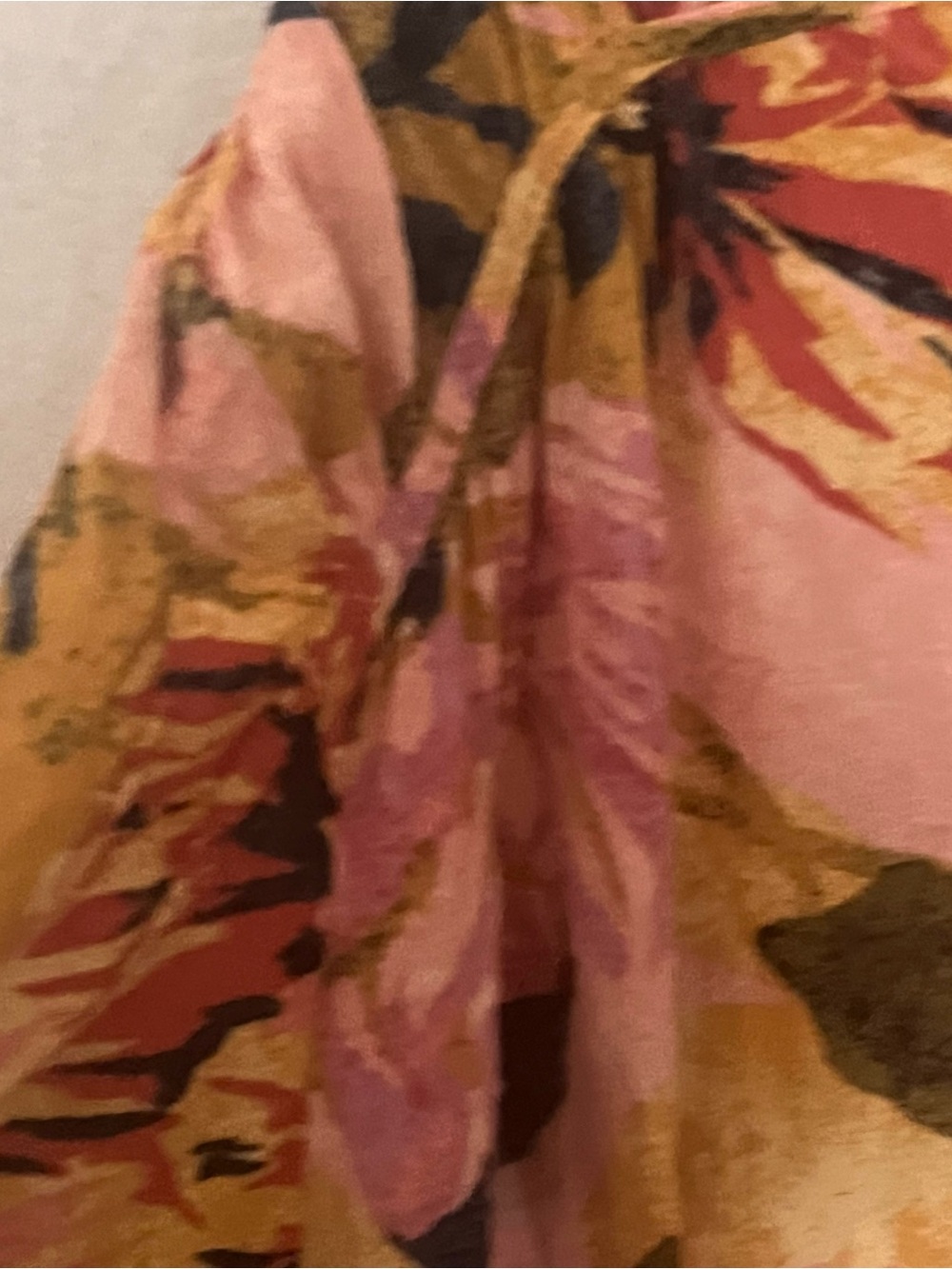 Terra & Sky Pink Floral Boho Tunic with Olive Green Accents 2X - Picture 8 of 11